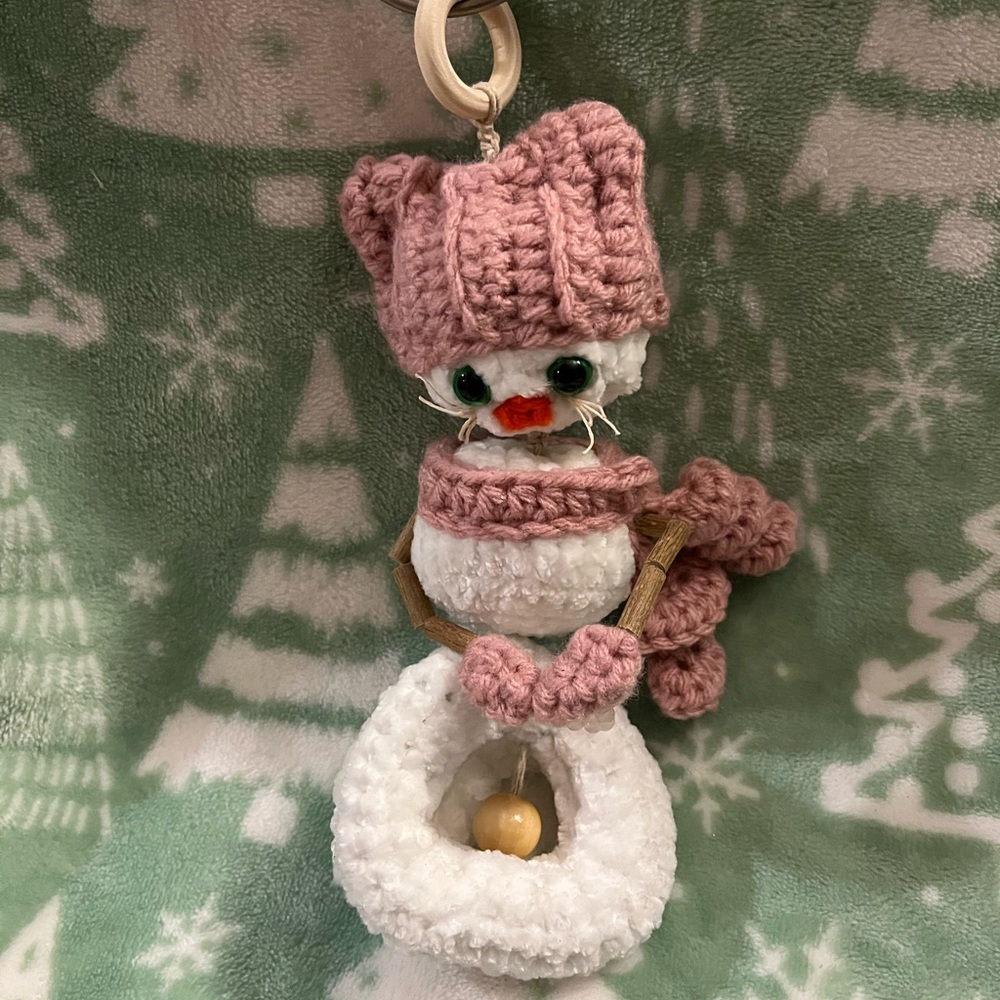 Handmade Snow Cat - Crochet